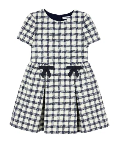 Self-portrait Kids' Check Boucle Dress In Multi
