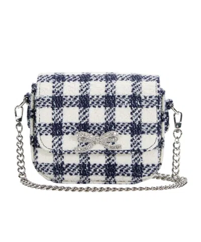 Self-portrait Check Bow Chain Cross Body Bag In White