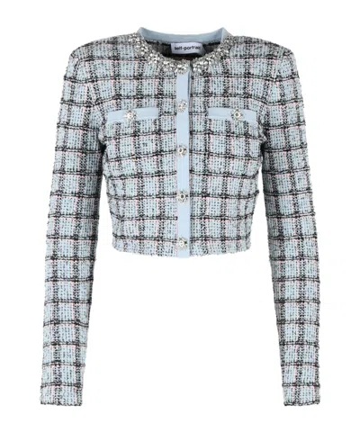 SELF-PORTRAIT SELF-PORTRAIT CHECKED CROPPED BLAZER