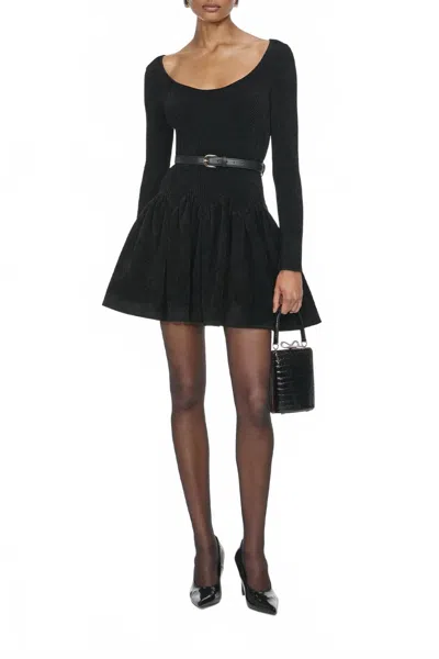 Self-portrait Chenille Knit Mini Dress In Black