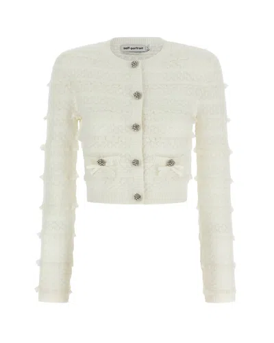 Self-portrait Chic Light Sweater For Women - Ss26 Collection In White