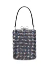 Self-portrait Mini Handbag With Multi-colored Crystal Surface And Bow Closure In Multi