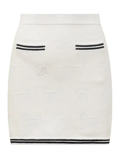 Self-portrait Chic Mini Jacquard Skirt In Cream