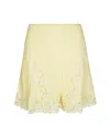 Self-portrait Chic Pointelle Knit Mini Skirt In Yellow