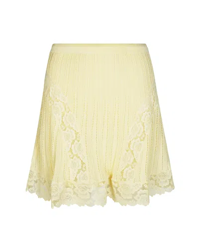 Self-portrait Chic Mini Skirt For Women In Yellow