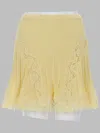 Self-portrait Chic Pointelle Knit Mini Skirt In Yellow