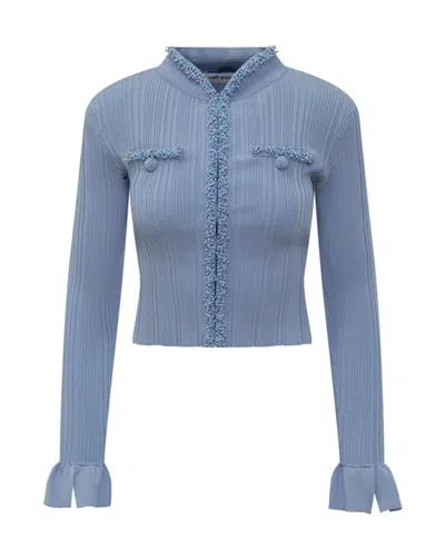 Self-portrait Chic Mini Sweater For Women - Ss26 Collection In Blue