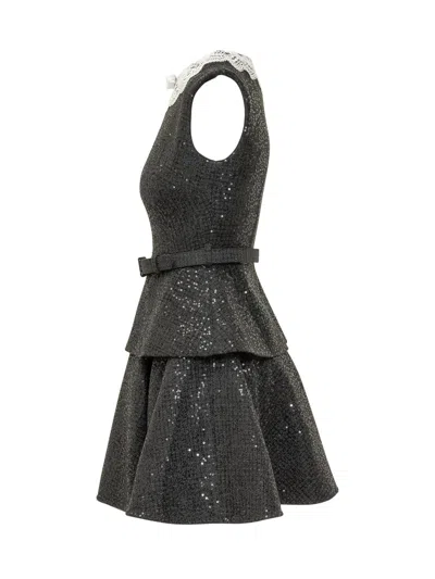 Self-portrait Chic Sequin Mini Dress In Black