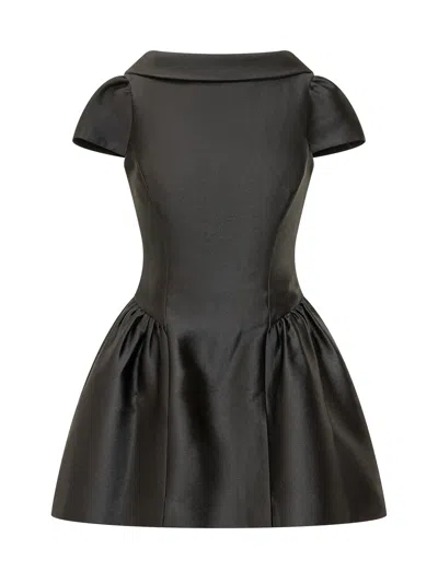 Self-portrait Chic Taffeta Mini Dress In Black