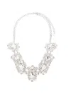 Self-portrait Silver Crystal Cluster Necklace In Metallic
