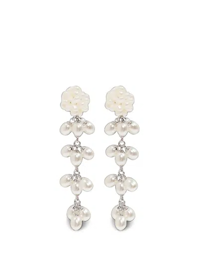 Self-portrait Cluster Drop Earrings In Metallic