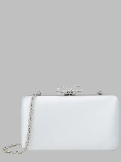 Self-portrait Clutch Bag 10.5 Cm X 19 Cm X 6 Cm In Satin-feel Fabric In Azure