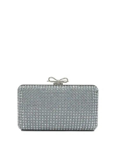 Self-portrait Crystal-embellished Clutch Bag In White