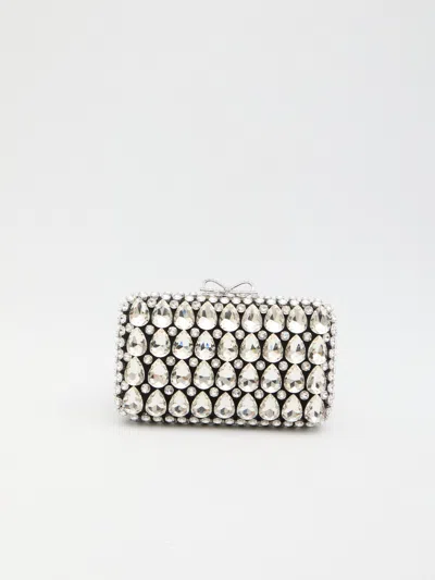 Self-portrait Clutch With Crystals In Multi