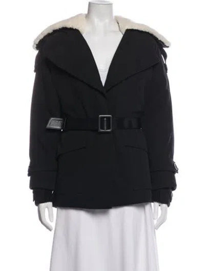 Pre-owned Self-portrait Coat In Black