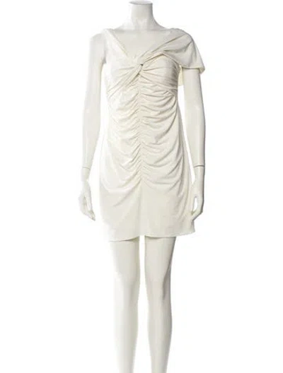 Pre-owned Self-portrait Cowl Neck Mini Dress In Neutral