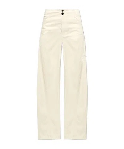 Self-portrait Cream Denim Pocket Trousers In Neutral