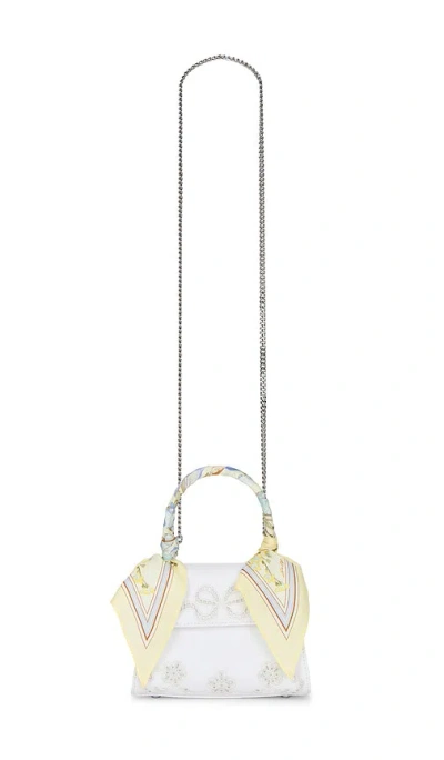 Self-portrait Cream Linen Yellow Floral Mini Bag