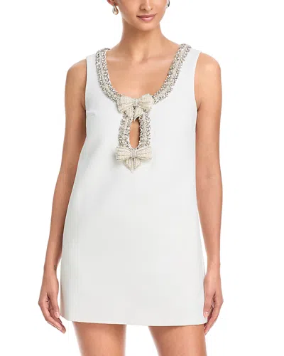 Self-portrait Crepe Bow Mini Dress - Exclusive In White