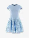 Self-portrait Womens Self Portrait Cap-sleeve Crepe And Lace Mini Dress In Blue