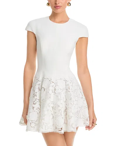 Self-portrait Crepe Lace Mini Dress In White