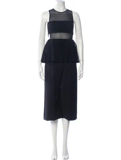 Pre-owned Self-portrait Crew Neck Jumpsuit In Black