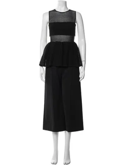 Pre-owned Self-portrait Crew Neck Jumpsuit In Black