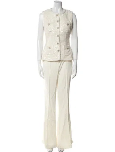 Pre-owned Self-portrait Crew Neck Jumpsuit W/ Tags In Neutral