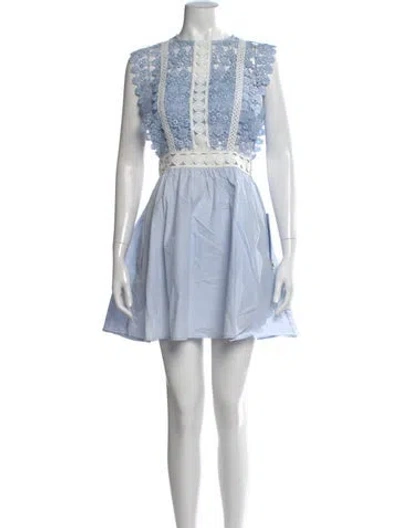 Pre-owned Self-portrait Crew Neck Mini Dress In Multi