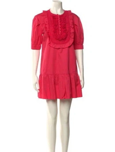 Pre-owned Self-portrait Crew Neck Mini Dress In Pink