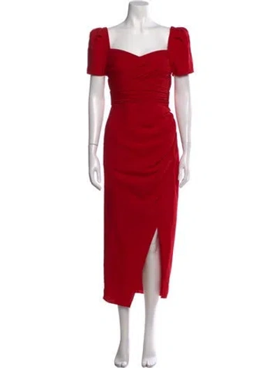 Pre-owned Self-portrait Crew Neck Mini Dress In Red