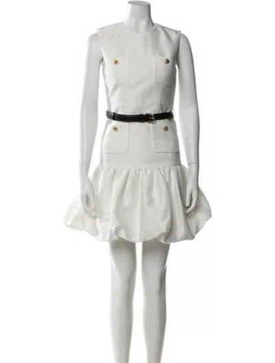 Pre-owned Self-portrait Crew Neck Mini Dress W/ Tags In White