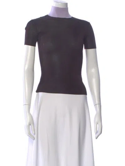 Pre-owned Self-portrait Crew Neck Short Sleeve T-shirt In Gray