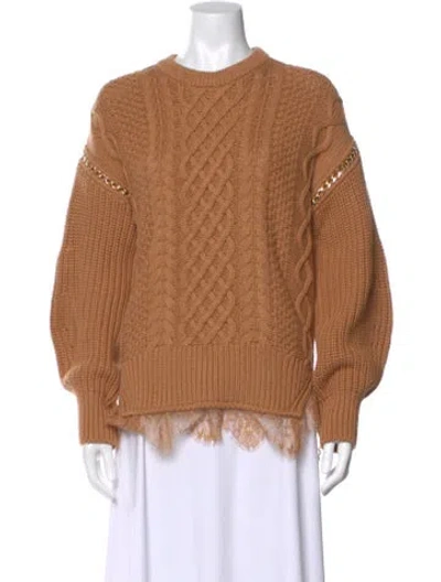 Pre-owned Self-portrait Crew Neck Sweater In Brown