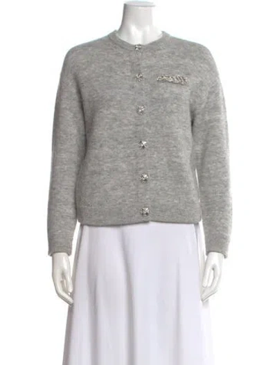 Pre-owned Self-portrait Crew Neck Sweater In Gray