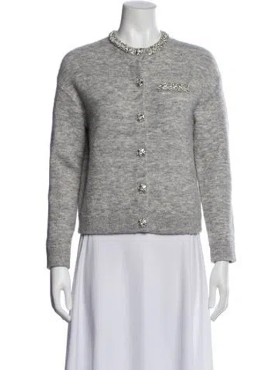 Pre-owned Self-portrait Crew Neck Sweater In Gray