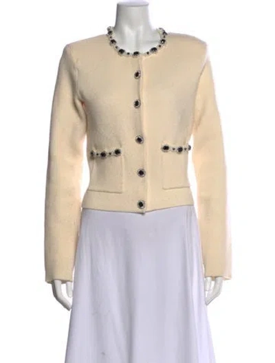 Pre-owned Self-portrait Crew Neck Sweater In Neutral