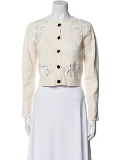 Pre-owned Self-portrait Crew Neck Sweater In Neutral