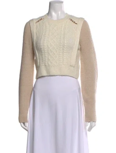 Pre-owned Self-portrait Crew Neck Sweater In Neutral