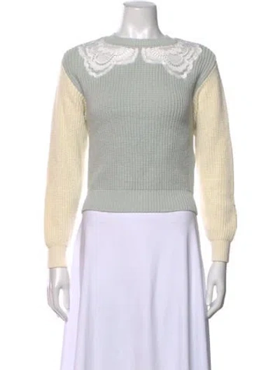 Pre-owned Self-portrait Crew Neck Sweater In Neutrals