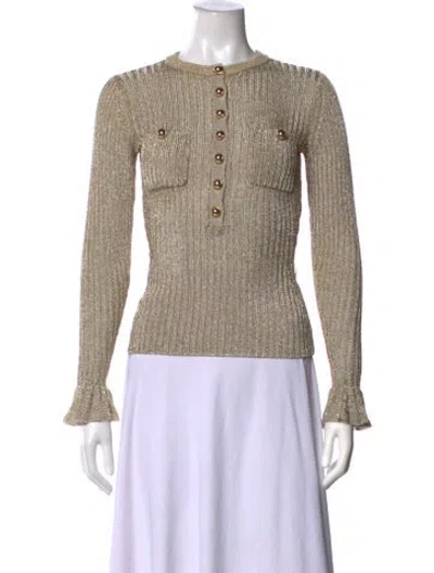 Pre-owned Self-portrait Crew Neck Sweater In Neutrals