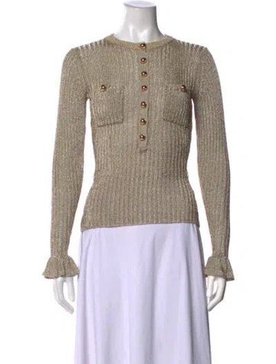 Pre-owned Self-portrait Crew Neck Sweater In Neutrals