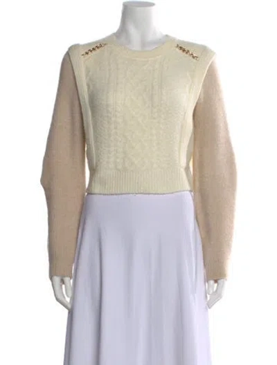 Pre-owned Self-portrait Crew Neck Sweater In Neutrals