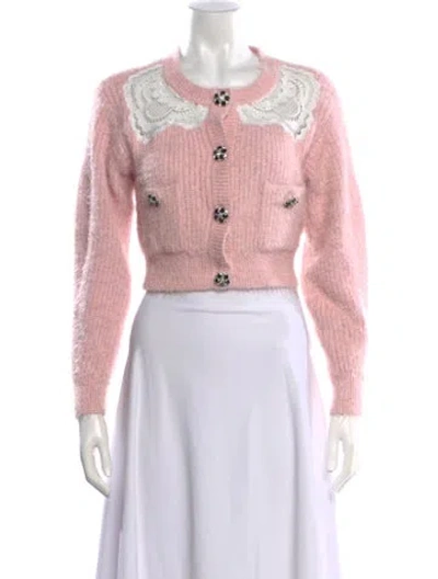 Pre-owned Self-portrait Crew Neck Sweater In Pink