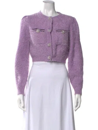Pre-owned Self-portrait Crew Neck Sweater In Purple