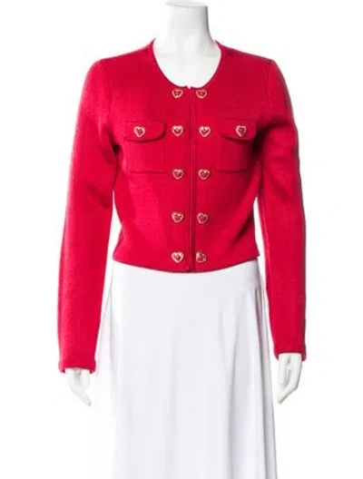 Pre-owned Self-portrait Crew Neck Sweater In Red