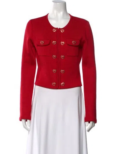 Pre-owned Self-portrait Crew Neck Sweater In Red