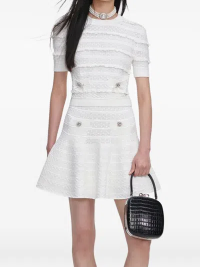 Self-portrait Crewneck Top In White