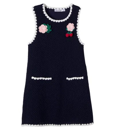 Self-portrait Crochet Dress In Blue
