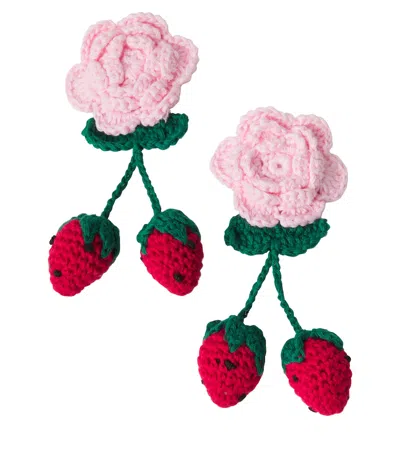 Self-portrait Crochet Hair Clips In Multi